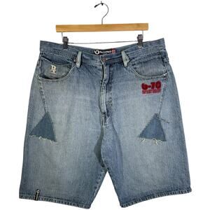 Vintage Bklyn Xpress Patchwork Denim Shorts 39